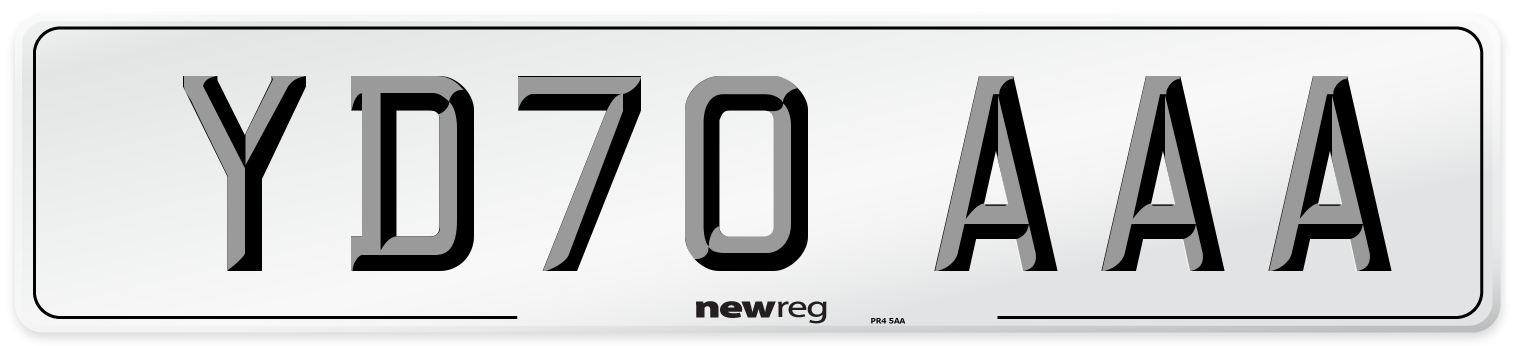 YD70 AAA Number Plate from New Reg